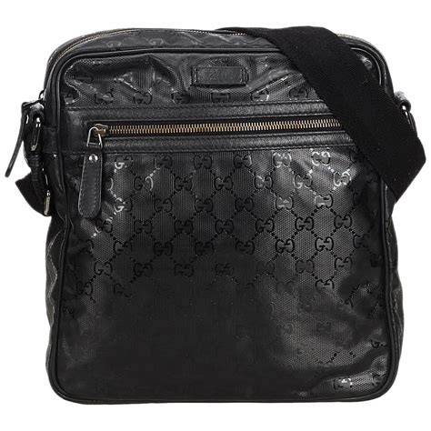 gucci black imprime messenger bag|gucci black nylon messenger bag.